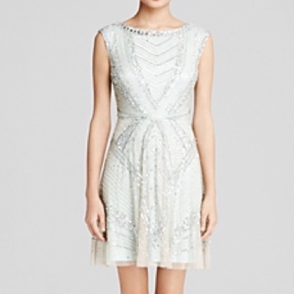 aidan mattox beaded cocktail dress